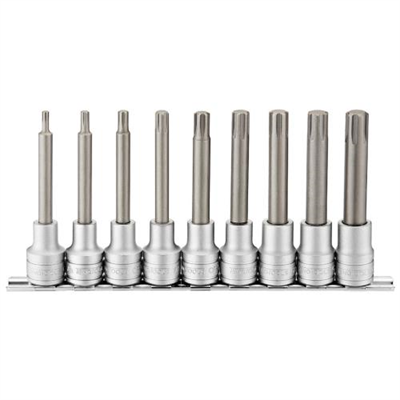 Teng 9pc 1/2in Dr. Long Ribe Bit Socket Set - M4-M13**
