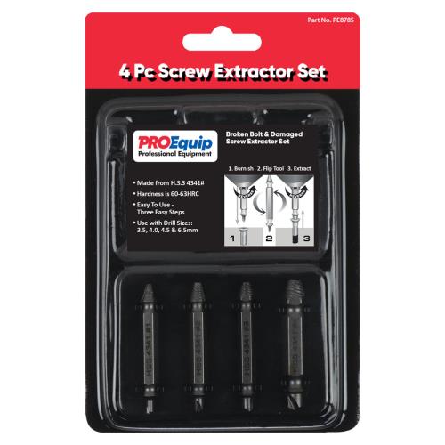 ProEquip 4 Pc Screw Extractor Set