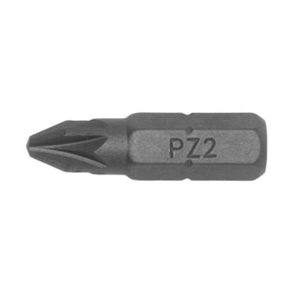 10pc 1/4in Hex PZ#2 Bit X 25mm (L)