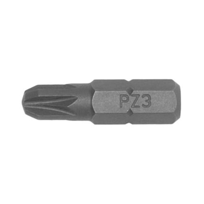 10pc 1/4in Hex PZ#3 Bit X 25mm (L)