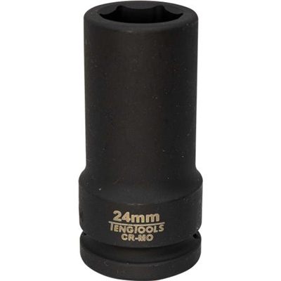 Teng 3/4in Dr. Deep Impact Socket 24mm DIN