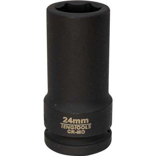 Teng 3/4in Dr. Deep Impact Socket 24mm DIN