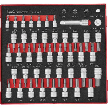 Teng 47pc 1/4in & 3/8in Bit Socket Set EVA2