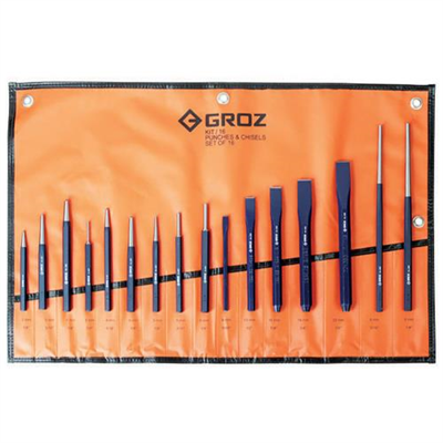 Groz 16pc Punch & Cold Chisel Set