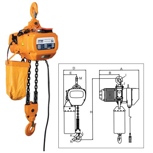 ITM Electric Hoist-415V-5 Ton-3 Meter Lift