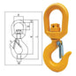 ITM G80 Eye Swivel Hook w/ Safety Latch-7-8mm Chain