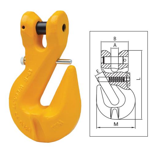 ITM G80 Clevis Shortening Grab Hook w/ Safety Pin-13mm Chain