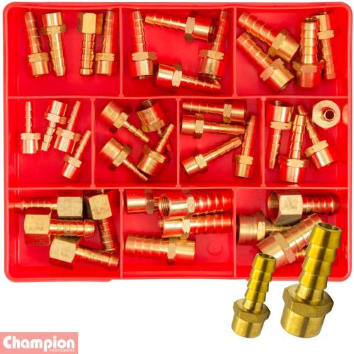 Champion 40pc Female Brass Hose Tail Assortment