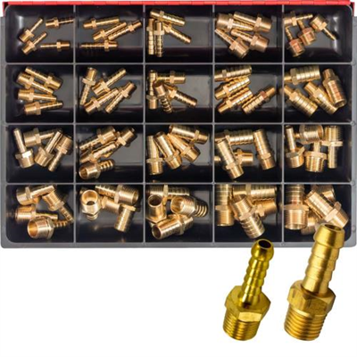 Champion 80pc Male Brass Hose Tail Assortment