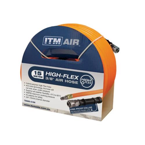 Itm Air Hose 10mm (3/8in) x 15M Hybrid Polymer w/ Fittings