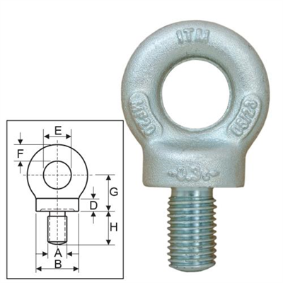 ITM Lifting Collared Eyebolt w/ Thread BS 4278-10mm-0.25T