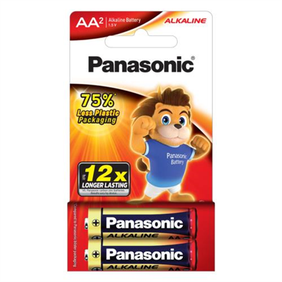 Panasonic AA Battery Alkaline(2pk) Paper Pack