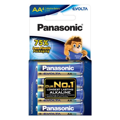 Panasonic AA Battery Evolta Alkaline (4pk) Paper Pack
