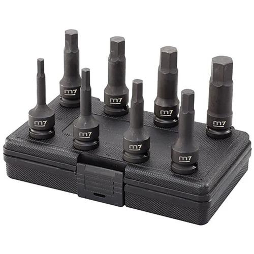 M7 8pc Impact In Hex Socket Set 1/2in Dr. 6-19mm