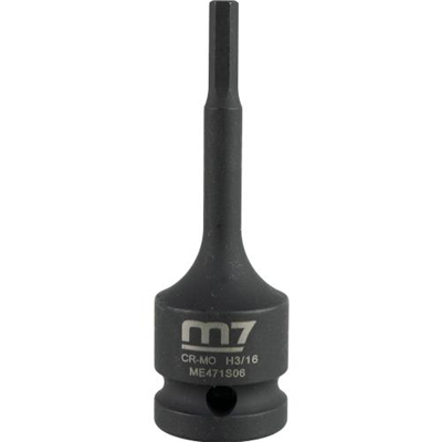 M7 Impact In Hex Socket, 1/2in Drive,  3/16in
