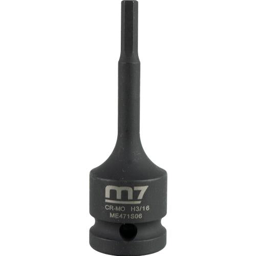 M7 Impact In Hex Socket, 1/2in Drive,  3/16in