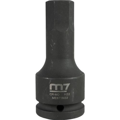 M7 Impact In Hex Socket, 3/4in Drive, 22mm