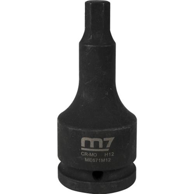 M7 Impact In Hex Socket, 3/4in Drive, 12mm