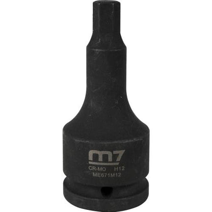 M7 Impact In Hex Socket, 3/4in Drive, 12mm