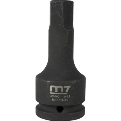 M7 Impact In Hex Socket, 3/4in Drive, 19mm