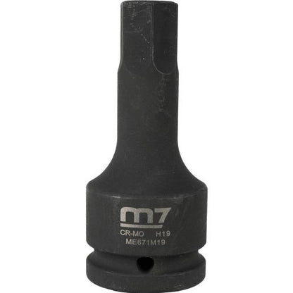 M7 Impact In Hex Socket, 3/4in Drive, 19mm