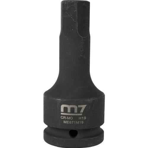 M7 Impact In Hex Socket, 3/4in Drive, 19mm