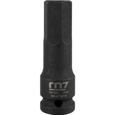 M7 Impact In Hex Socket, 1/2in Drive, 18mm