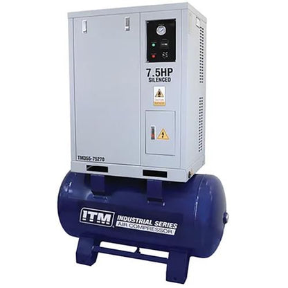 ITM Air Compressor, Silenced Cabinet 3 Phase, 7.5hp, 270L