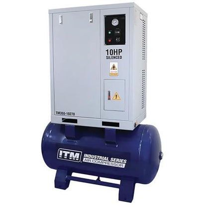 ITM Air Compressor, Silenced Cabinet 3 Phase, 10hp, 270L