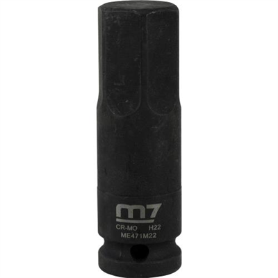 M7 Impact In Hex Socket, 1/2in Drive, 22mm