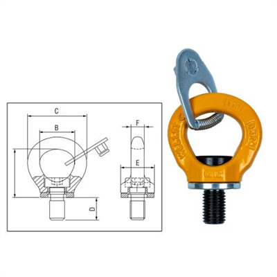 ITM G80 Lifting Point-Swivel Eye Bolt-M10-0.4T