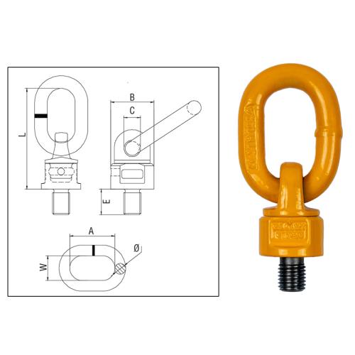 ITM G80 Lifting Point-Oblong Eye Bolt-M36-12.8 T