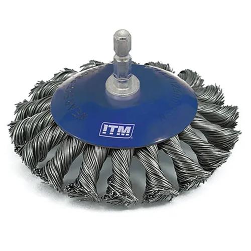 ITM Twist Knot Bevel Brush Steel 75mm