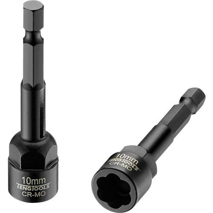 Teng 10mm 1/4in Hex Twist Extractor Cr-Mo