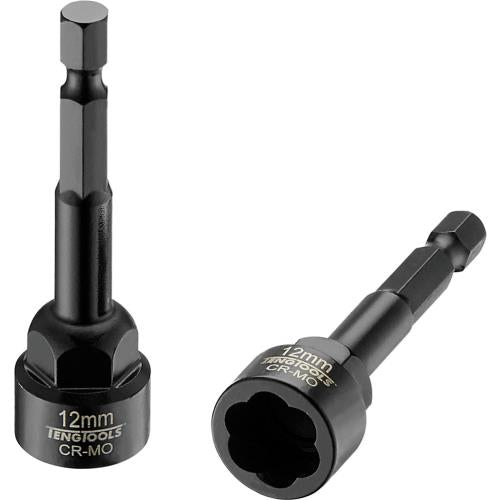Teng 12mm 1/4in Hex Twist Extractor Cr-Mo