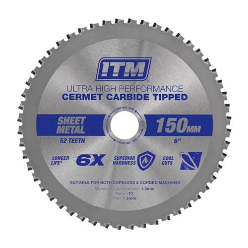 ITM 150mm Sheet Metal Cutting Blade Cermet CarbideTipped 52T