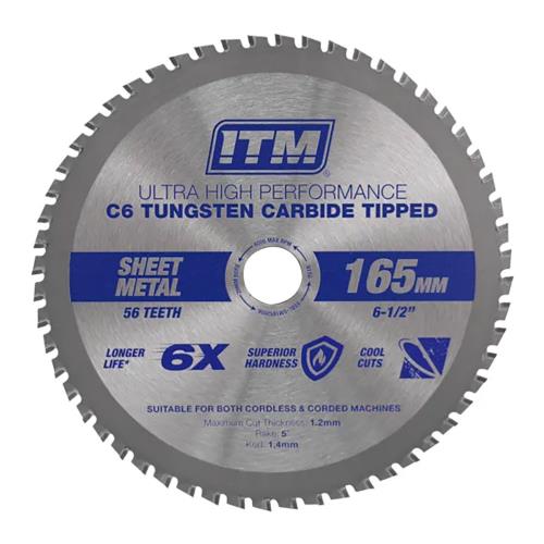 ITM 165mm Sheet Metal Cutting Blade Cermet CarbideTipped 56T