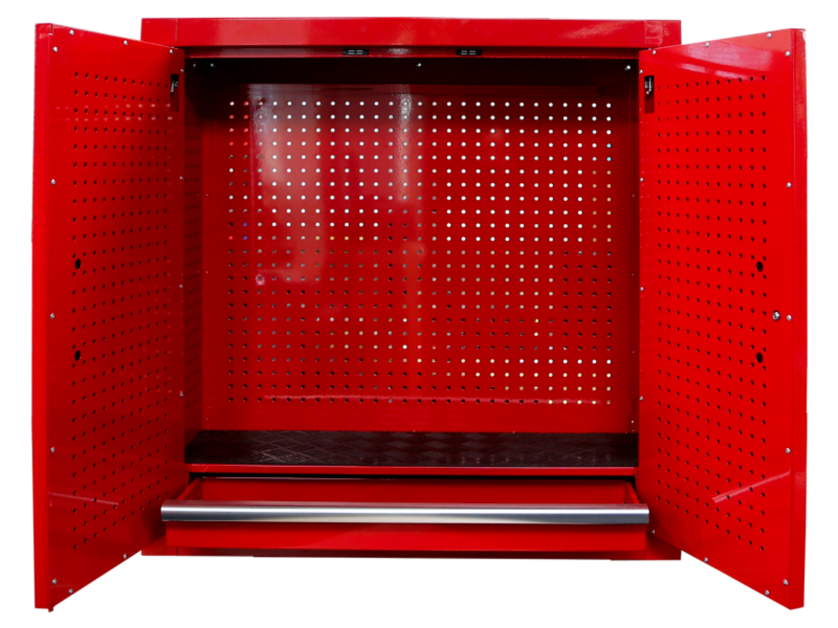T&E 32" Wall Cabinet w/ Ball Bearing Drawer (Red)