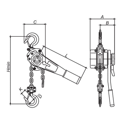 ITM Lever Hoist-Heavy Duty-1.5 Ton-1.5 Meter Lift