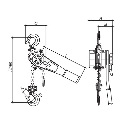ITM Lever Hoist-Heavy Duty-3 Ton-1.5 Meter Lift