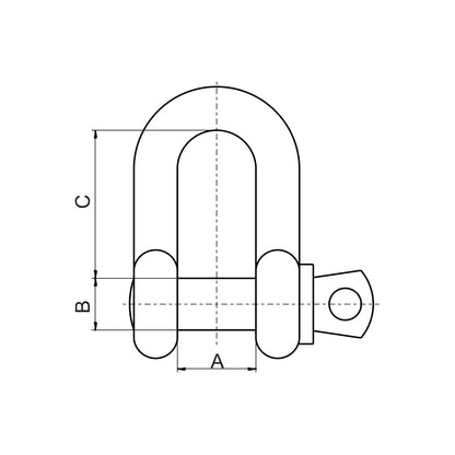 ITM Dee Shackle-Yellow Pin GS Screw Pin-1.5 Ton-11mm Body