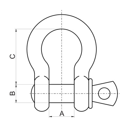 ITM Bow Shackle-Yellow Pin GS Screw Pin-4.7 Ton-19mm Body