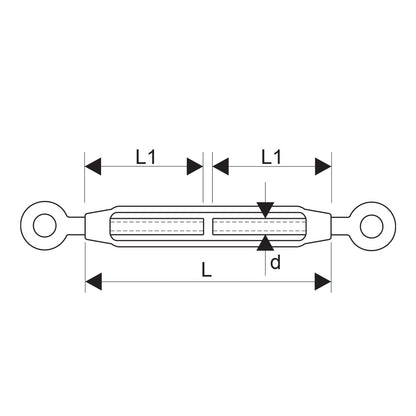 ITM Turnbuckle-Galvanised Commercial-Eye & Eye-6mm