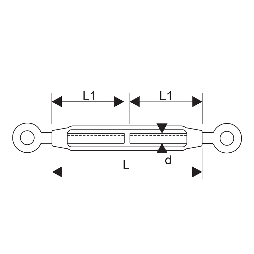 ITM Turnbuckle-Galvanised Commercial-Eye & Eye-10mm