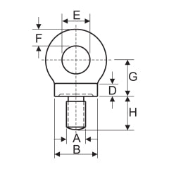 ITM Lifting Collared Eyebolt w/ Thread BS 4278-10mm-0.25T