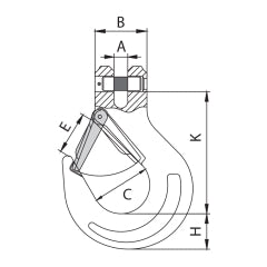 ITM G80 Clevis Sling Hook w/ Safety Latch-16mm Chain