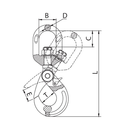 ITM G80 Eye Swivel Self Locking Hook - 20mm Chain