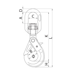 ITM G80 Eye Swivel Self Locking Hook - 20mm Chain