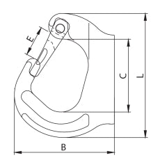 ITM G80 Weld - On Safety Excavator Hook - 1 Ton