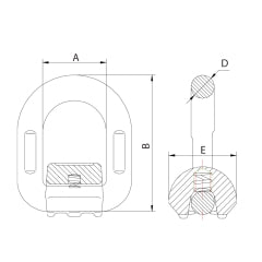 ITM G80 Lifting Point-Weld On Pivoting D Link-8 T